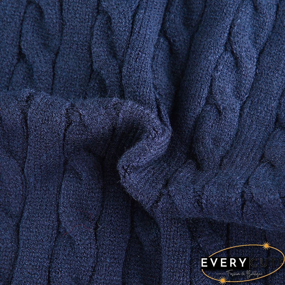 Navy Blue V Neck British Style Tank Sweater