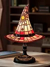 Stained Glass Witch Hat Lamp LED Creative Table Lamp Night Light for Home Decor