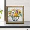 Diamond Painting Wooden Double-Sided Flower Ornaments Kit with Photo Frame Desktop