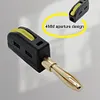 10Pcs 4mm Self-Locking Banana Plug Solder-Free 32A Gold-Plated Banana Connector