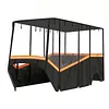 [US Local Warehouse] Fits 6-Person Golf Cart Rain Cover with Transparent Windshield & Reflective Strips 600D Waterproof Oxford Fabric Outdoor Golf Cart Protector Compatible with Club Car & for EZGO