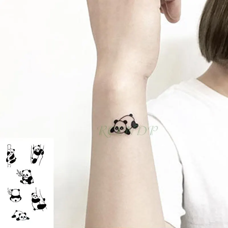 Water Transfer fake flsh tattoo cute cartoon gray rabbit Waterproof Temporary Tattoo sticker for adults kids 10.5*6 cm