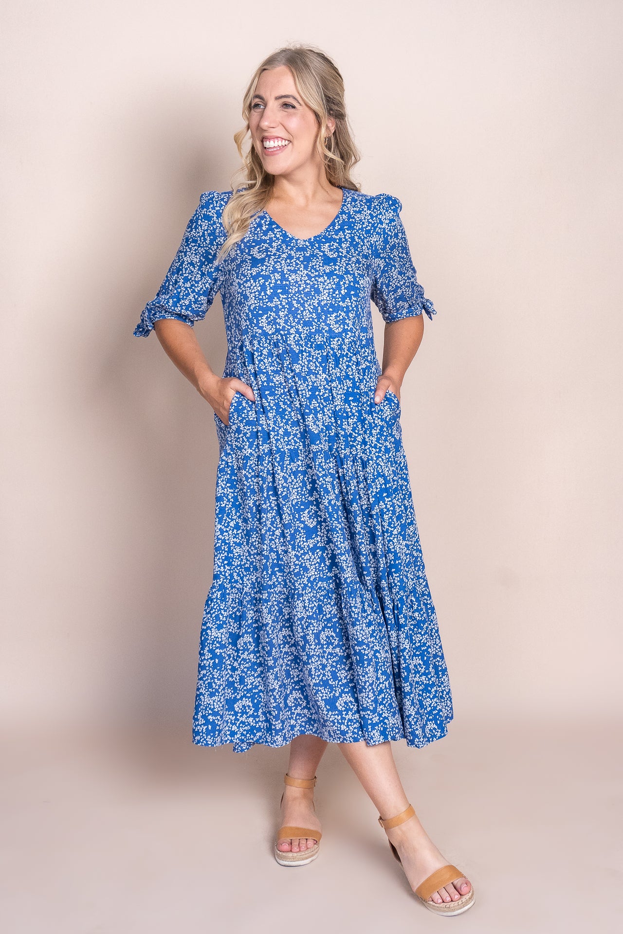 Orli Midi Dress in Blue