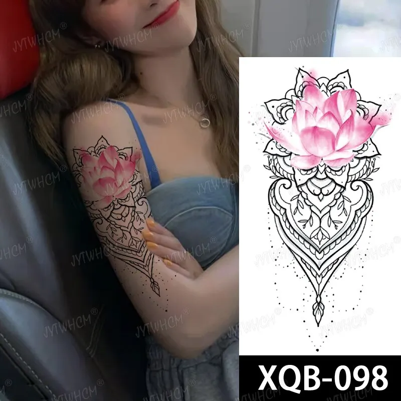 Sdrawing Hot Water Transfer Fake Tattoo Waterproof Temporary Tattoo Sticker For Men Women Wolf Arm Neck Tattoo Flash Tattoo Sleeve