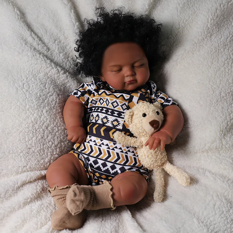 Babeside Sleeping Reborn Baby Jimi 20''  Older African American Boy Best Gift for Kids