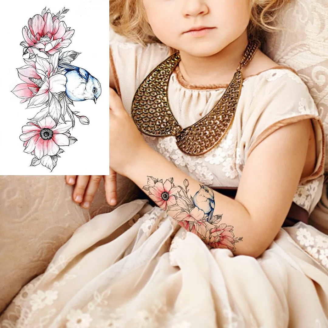 Lotus Mandala Flower Deer Sexy Temporary Tattoos For Women Neck Back Adult Geometric Tribe Fake Tattoo Body Art Waterproof Tatoo