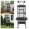 [US Local Warehouse] 60 Inch Large Bird Cage with Play Top and Rolling Stand Metal Parakeet Cage