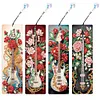 (US Local)4Pcs Special Shape Flower Bass 5D DIY Diamond Painting Bookmark for Book Lovers