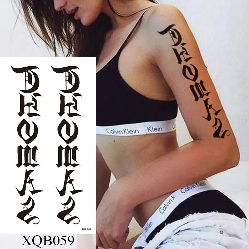 Waterproof Temporary Tattoo Sticker Old School Rose Lotus Flash Tattoos Flower Lace Body Art Arm Fake Tatoo Women Men