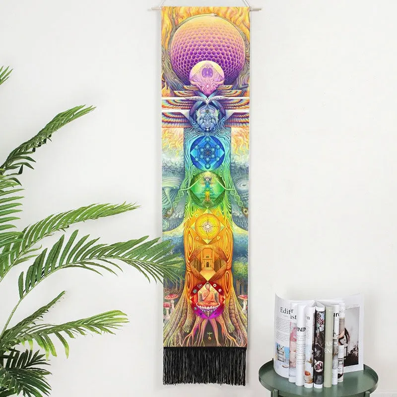 Lifelike Snake Wall Hanging Phase Tapestry Bohemia Tarot Tassel Tapestry Boho Mandala Art Tapestries For Bedroom Office Decor