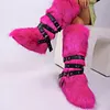 Women's Hot Trendy Y2K Style High Tube Lace-Up Furry Snow Boots