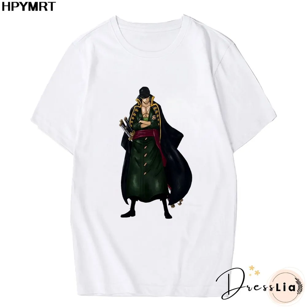 Anime Tshirt Women T Shirt One Piece Zoro Japanese Harajuku T-shirt Hipster Tees Harajuku Streewear Fashion Tops Female Clothing