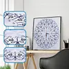 DIY Special Shaped Diamond Painting White Flower Wall Clock Craft Art Decor