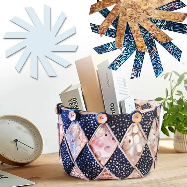 Woven Spiral Storage Basket - With Instructions + Template