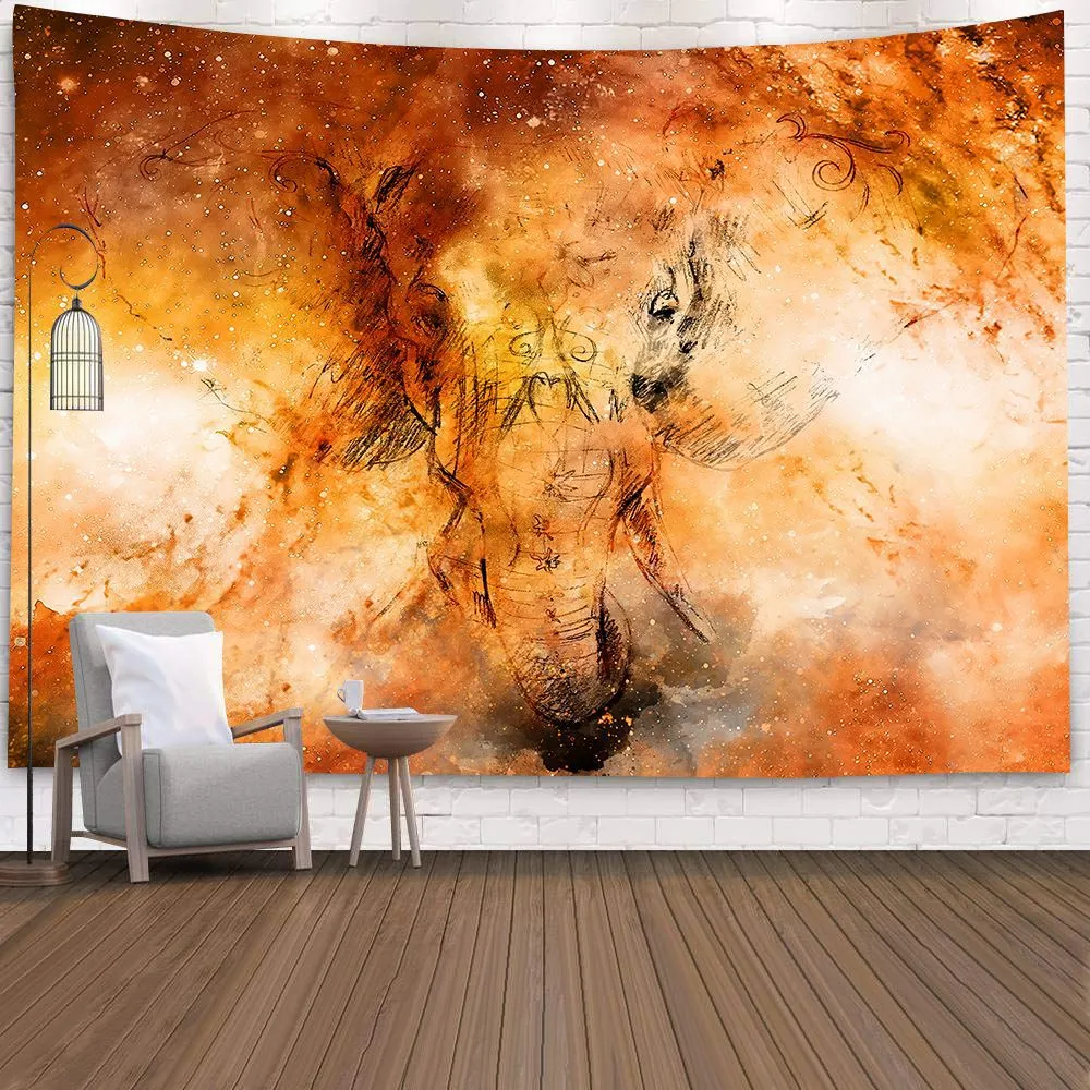 Boho Mandala Tapestry Wall Hanging Witchcraft Wall Cloth Tapestries Elephant Art Psychedelic Hippie Tapestry Macrame Wall Carpet