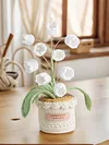 Crochet Flowers Potted Plants Decorative Crochet Ornaments DIY Gifts for Friends