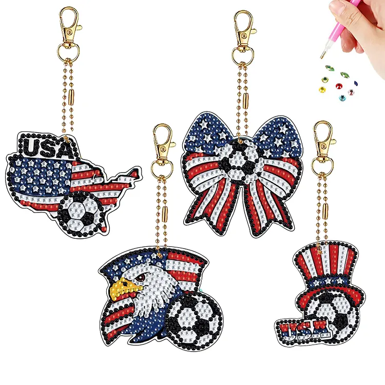【Key-chain】Football Diamond Painting Keychain for Adult Beginner Home ...