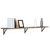 [US Local Warehouse] 5 Tier Floating Shelves 72.05x11.81x7.87in Wall Mounted Hanging Shelf with Metal Bracket for Living Room Kitchen Bathroom Home Storage