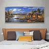 (Big Size) 5D Full Drill Round Diamond Painting Riverside Lodge Mosaic for Bead Art
