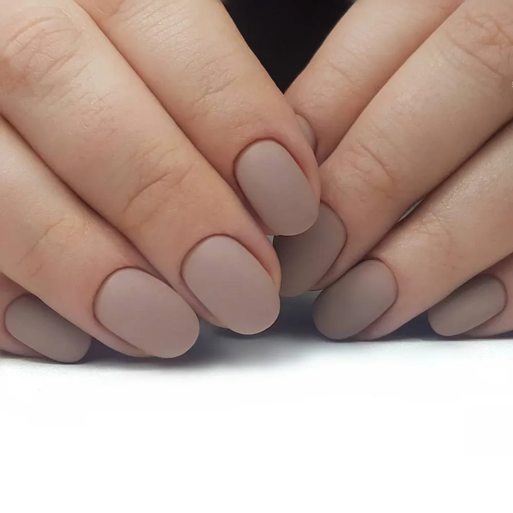 24Pcs Matte Dark Red Artificial Fake Nails Press On Short False Nails With Glue Sticker Full Cover Finger Tips Manicure Tool-Nail Inspo