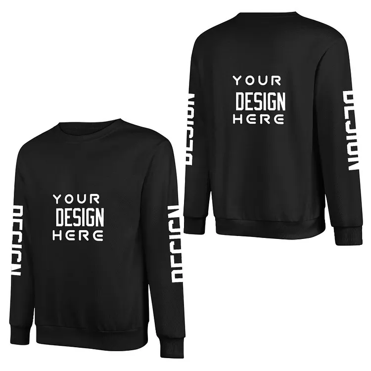 Personalized Design UNISEX  Pure Cotton Pullover Sweater Full Print