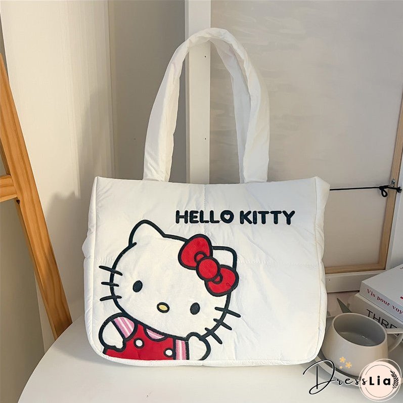 New Cartoon Cute down Cloth Handbag Pacha Dog Shoulder Bag Melody Clow M Tote Bag