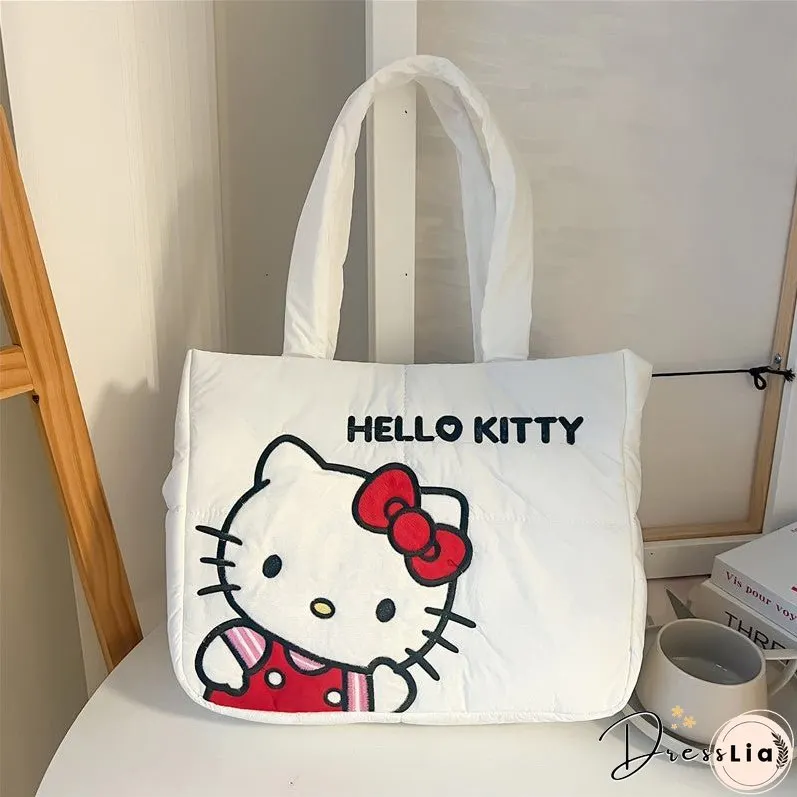 New Cartoon Cute down Cloth Handbag Pacha Dog Shoulder Bag Melody Clow M Tote Bag