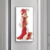 Diamond Painting-DIY Full Round Drill Purple Dress Women (30*60cm)