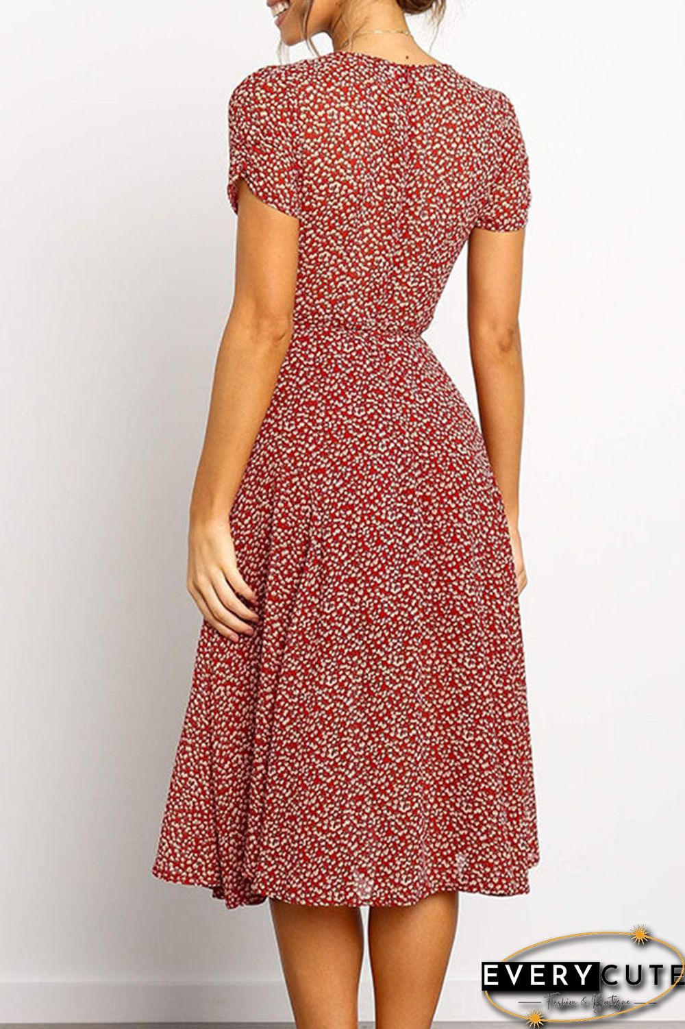 Fashion Sweet Split Joint V Neck A Line Dresses