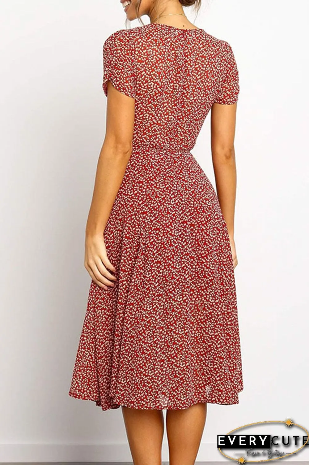 Fashion Sweet Split Joint V Neck A Line Dresses