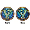 (Upgrade Size)DIY Double Sided Diamond Painting Alphabet Family Last Name Initial Sign Ornament with Chain Window Hanging Kit
