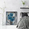Blue Flowers - 11CT Stamped Cross Stitch - 40*50cm - Flower