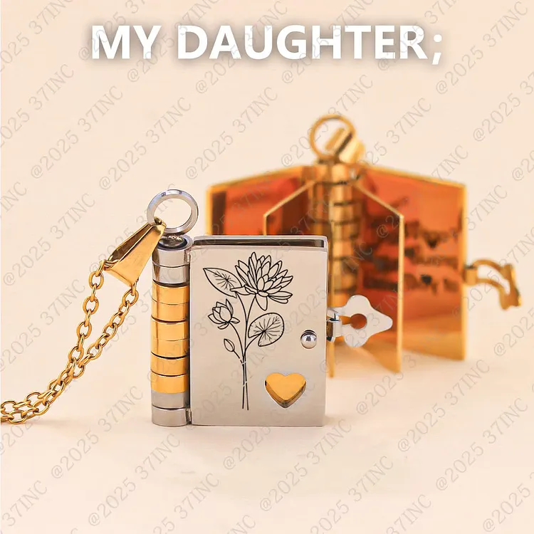 For Daughter - Fuck It & Begin Again Lotus Book Necklace