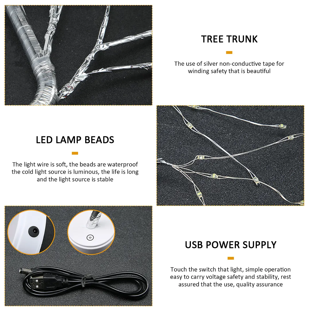 20 inch Tabletop Bonsai Tree Light, 108 LED Copper Wire Lamp (Warm White)