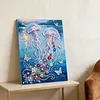 Two Jellyfish DIY Pearl Painting Kit with Frame 30x40cm Pearl Gem Paintings Picture Arts Craft for Adults Beginners Gift Home Wall Decor