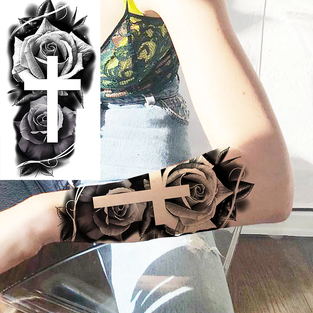 Sdrawing Skull Halloween Skeleton Temporary Tattoo For Men Adults Realistic Lion Tiger Wolf Scary Fake Tattoo Sticker Forearm Tatoo
