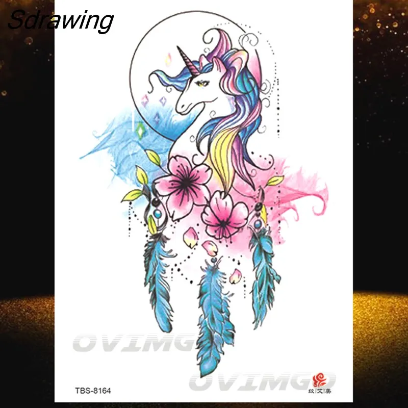 Sdrawing Lotus Flower Temporary Tattoos Fake Jewelry 3D Beauty Rose Tattoo Sexy Body Art Arm Painting Tatoo Sticker For Women