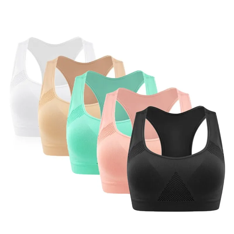 VEAMORS Absorb Sweat Seamless Sports Bras, Women Wirefree Padded Yoga Bra Underwear ,Athletic Vest Fitness Running Tank Tops
