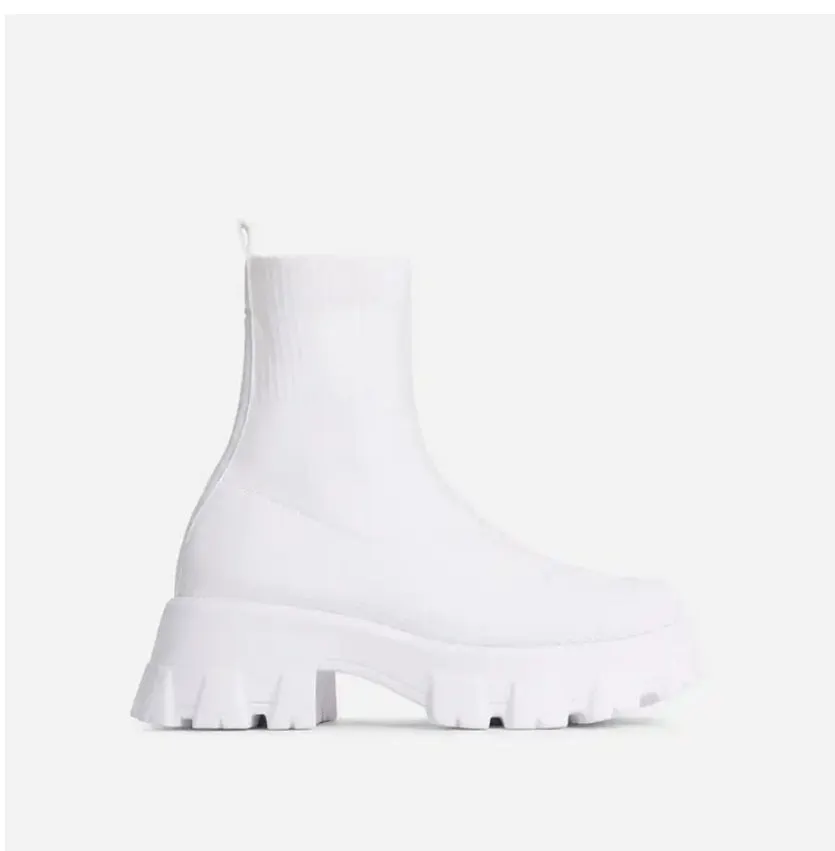2021 Autumn Winter New Couple Socks Shoes Women Thick-soled Casual Large Size Net Red Knitted Short Boots Women botas de mujer