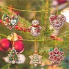 (US Local)6pcs Merry Christmas 2D Flat DIY Diamond Art Pendant Wall Door Decoration