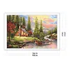 (Big Size)Riverside Cottage-Stamped Cross Stitch 11CT 43*60cm/16.93*23.62in