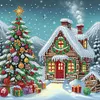 (US Local)4pack Xmas House-Special Shaped Diamond Painting Kit(30x30cm)