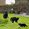 3Pcs Black Cat Garden Scarer Outdoor Cat Decorative Stakes for Home Garden Decor