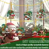 (US Local)6pcs Xmas Gnome  DIY Diamond Painting Art Pendant Wall Door Decoration