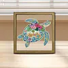 Turtle DIY Special Shape Double sided Print Clear Diamond Art Kit Wooden Framed Diamond Painting Kit(22x22cm)