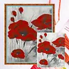 11CT Counted/Stamped Red Poppy-Cross Stitch-40*50cm