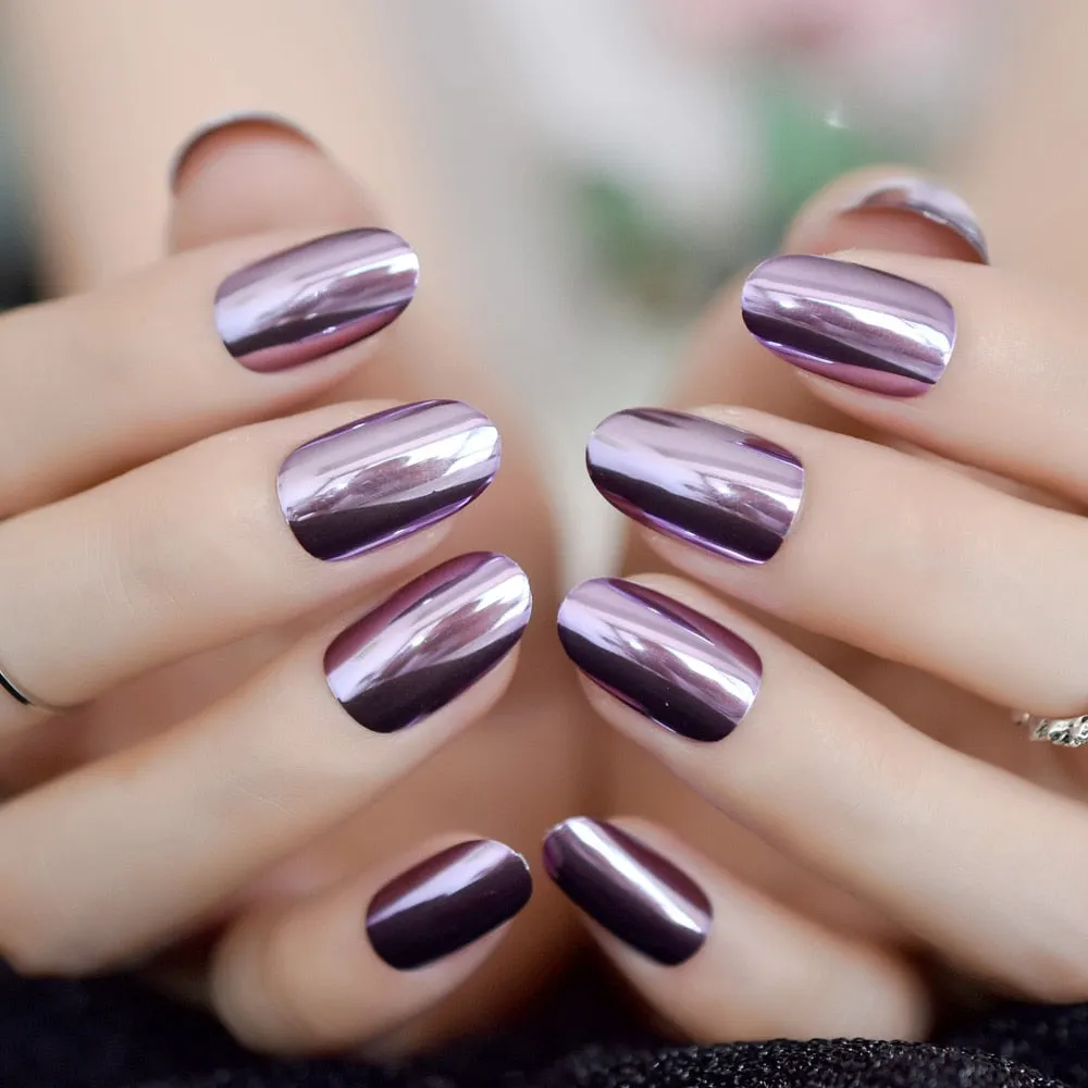 Nail Art Salon Oval Acrylic French Nail Kit Real Medium Length Grace Oval Fake Nails French 24 Tips-Nail Inspo