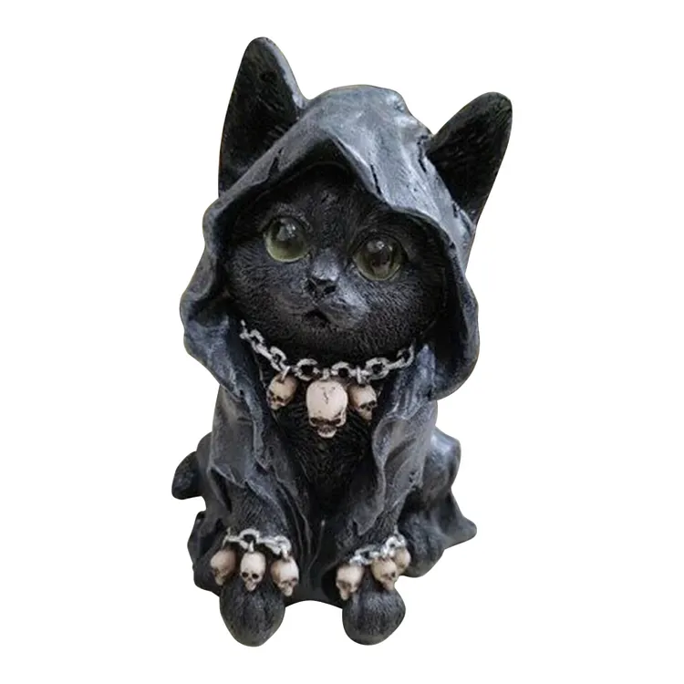 【Ornament】Home Decor Resin Ornaments-Black Cat Courtyard Door gbfke