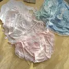 Ice silk ruffle men's sexy briefs