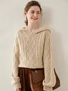 High Quality Women Cashmere Sweater For Winter 100% Cashmere Knitwear Thick Soft Warm Twist Flower Pullover Hoodies Female Cloth